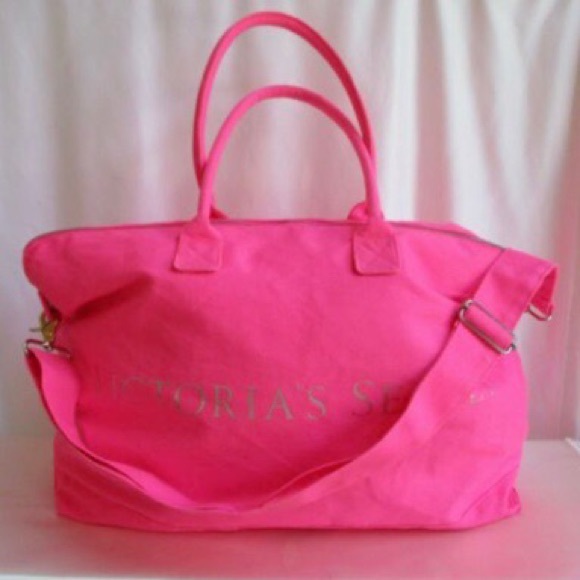 Victoria's Secret Handbags - Victorias Secret Hot Pink Duffle Bag